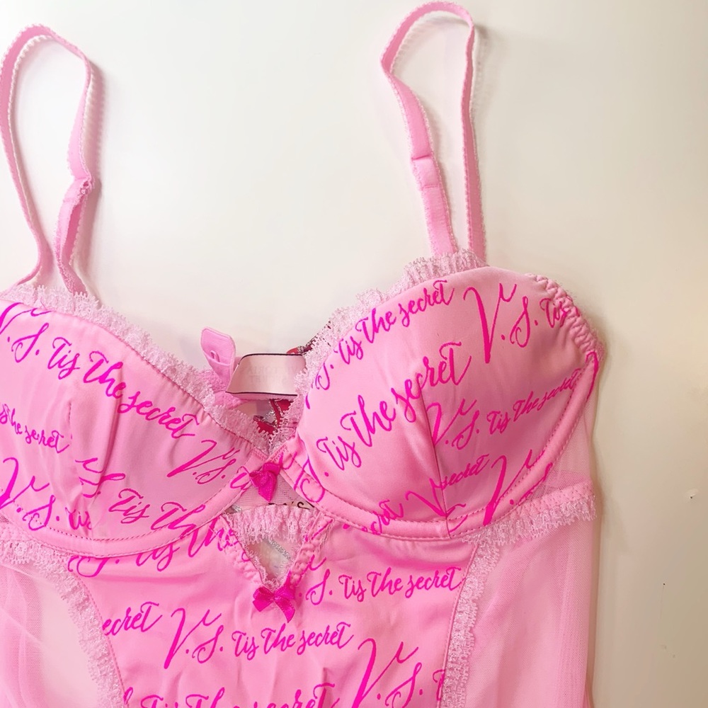 Victoria secret babydoll basque slip with garters